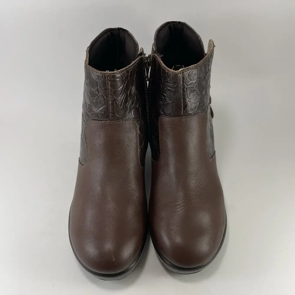 Alegria Stevee Boots Womens Size 38, US Size 8-8.5 Brown Embossed Floral STE-796 - Picture 12 of 13